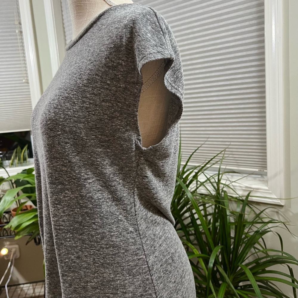 Old Navy Linen Knit T-Shirt Short Sleeved Dress Light Grey Heather Small - Picture 4 of 11